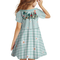 Turquoise Hawaiian Palaka Family Matching Off Shoulder Maxi Dress and Hawaiian Shirt Kukui Nut Money Lei LT9 - Polynesian Pride