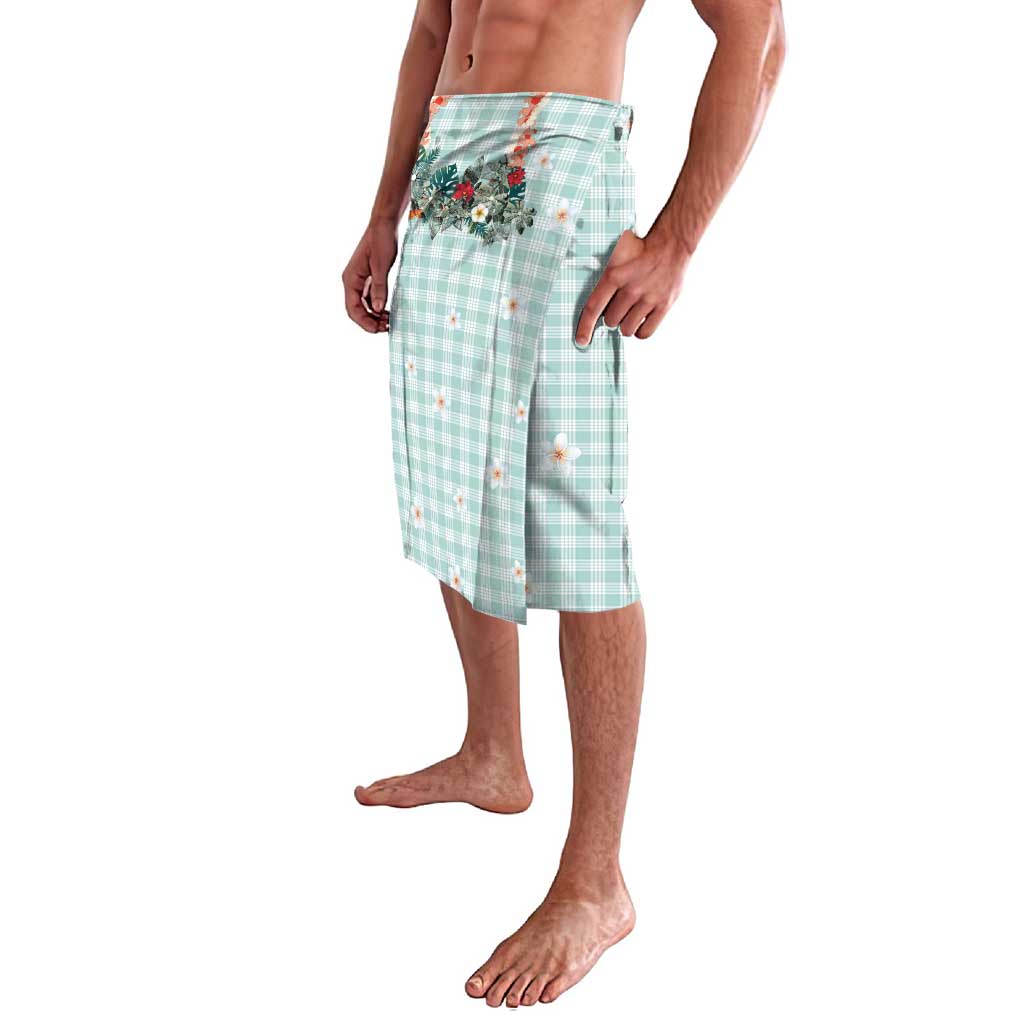 Turquoise Hawaiian Palaka Lavalava Kukui Nut Money Lei - Polynesian Pride
