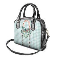 Turquoise Hawaiian Palaka Shoulder Handbag Kukui Nut Money Lei - Polynesian Pride