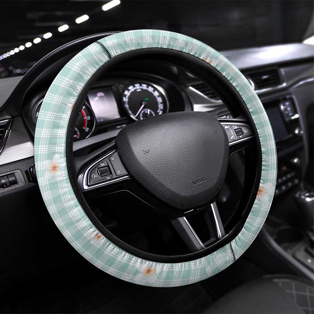 Turquoise Hawaiian Palaka Steering Wheel Cover Kukui Nut Money Lei LT9 Universal Fit Turquoise - Polynesian Pride