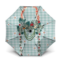 Turquoise Hawaiian Palaka Umbrella Kukui Nut Money Lei - Polynesian Pride