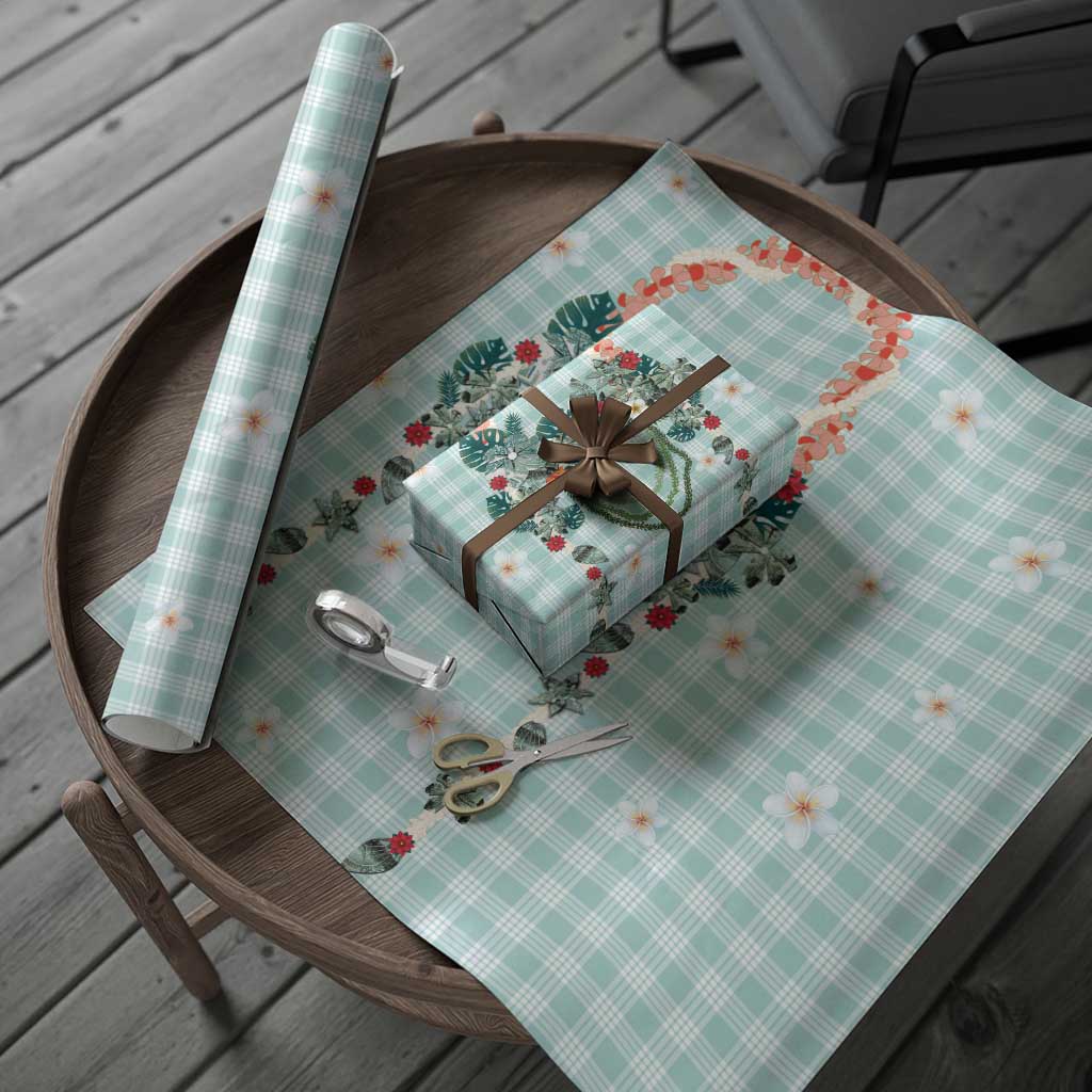 Turquoise Hawaiian Palaka Wrapping Paper Kukui Nut Money Lei - Polynesian Pride