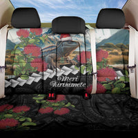 Meri Kirihimete Tuatara Back Car Seat Cover New Zealand Fern with Puhutukawa Flowers LT9 One Size Green - Polynesian Pride
