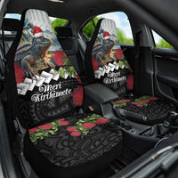 Meri Kirihimete Tuatara Car Seat Cover New Zealand Fern with Puhutukawa Flowers LT9 One Size Green - Polynesian Pride