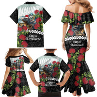 Meri Kirihimete Tuatara Family Matching Mermaid Dress and Hawaiian Shirt New Zealand Fern with Puhutukawa Flowers LT9 - Polynesian Pride
