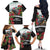 Meri Kirihimete Tuatara Family Matching Off The Shoulder Long Sleeve Dress and Hawaiian Shirt New Zealand Fern with Puhutukawa Flowers