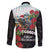 Meri Kirihimete Tuatara Family Matching Off The Shoulder Long Sleeve Dress and Hawaiian Shirt New Zealand Fern with Puhutukawa Flowers