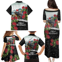 Meri Kirihimete Tuatara Family Matching Puletasi and Hawaiian Shirt New Zealand Fern with Puhutukawa Flowers LT9 - Polynesian Pride
