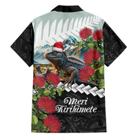 Meri Kirihimete Tuatara Family Matching Puletasi and Hawaiian Shirt New Zealand Fern with Puhutukawa Flowers LT9 - Polynesian Pride