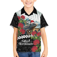 Meri Kirihimete Tuatara Hawaiian Shirt New Zealand Fern with Puhutukawa Flowers LT9 - Polynesian Pride