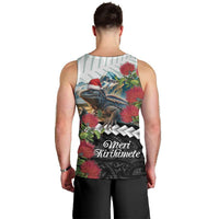 Meri Kirihimete Tuatara Men Tank Top New Zealand Fern with Puhutukawa Flowers