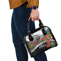 Meri Kirihimete Tuatara Shoulder Handbag New Zealand Fern with Puhutukawa Flowers LT9 - Polynesian Pride