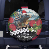 Meri Kirihimete Tuatara Spare Tire Cover New Zealand Fern with Puhutukawa Flowers LT9 - Polynesian Pride