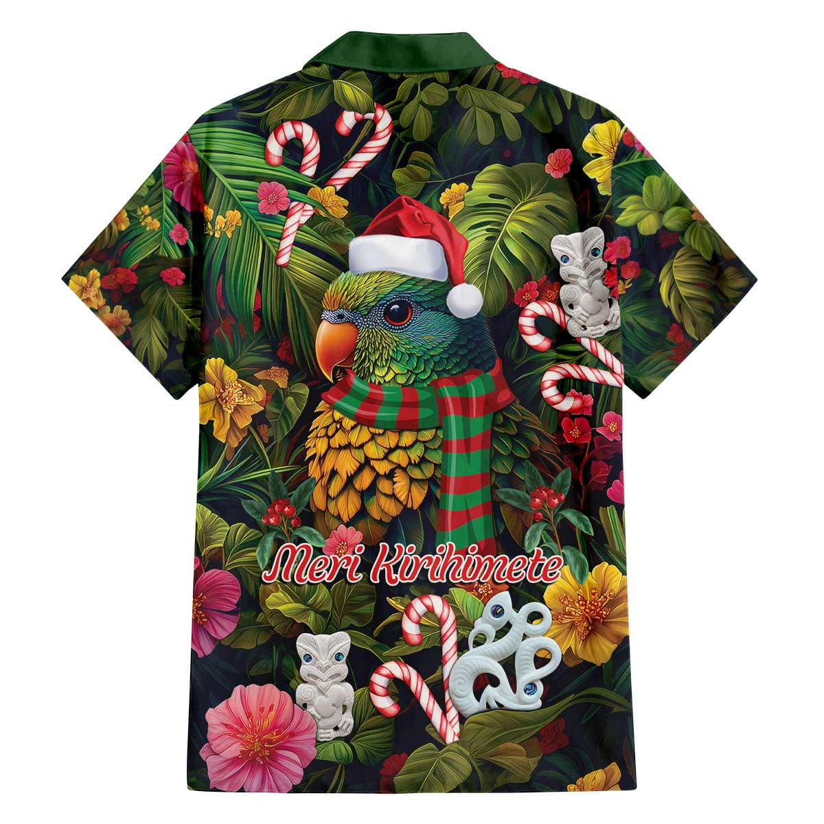 Meri Kirihimete Kakapo Santa Family Matching Off The Shoulder Long Sleeve Dress and Hawaiian Shirt Merry Christmas with Tropical Vibe LT9 - Polynesian Pride