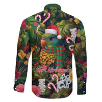 Meri Kirihimete Kakapo Santa Family Matching Off The Shoulder Long Sleeve Dress and Hawaiian Shirt Merry Christmas with Tropical Vibe LT9 - Polynesian Pride