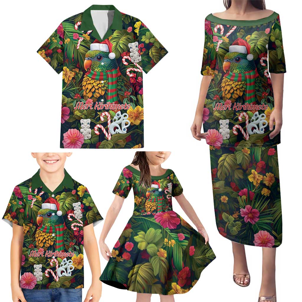 Meri Kirihimete Kakapo Santa Family Matching Puletasi and Hawaiian Shirt Merry Christmas with Tropical Vibe LT9 - Polynesian Pride