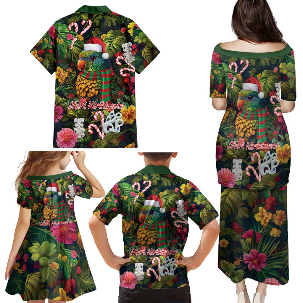 Meri Kirihimete Kakapo Santa Family Matching Puletasi and Hawaiian Shirt Merry Christmas with Tropical Vibe LT9 - Polynesian Pride