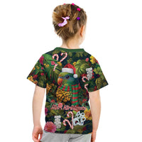 Meri Kirihimete Kakapo Santa Kid T Shirt Merry Christmas with Tropical Vibe