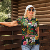 Meri Kirihimete Kakapo Santa Women Polo Shirt Merry Christmas with Tropical Vibe LT9 - Polynesian Pride