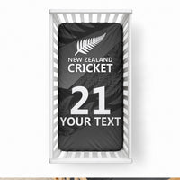 New Zealand Cricket Custom Baby Bed Cover Potae Pango Black Fern Pattern LT9 28 × 52 in Black - Polynesian Pride