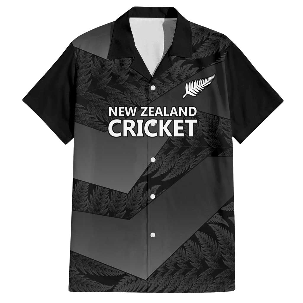 New Zealand Cricket Custom Family Matching Summer Maxi Dress and Hawaiian Shirt Potae Pango Black Fern Pattern LT9 Dad's Shirt - Short Sleeve Black - Polynesian Pride