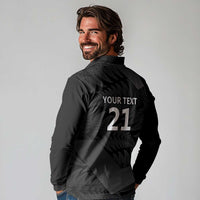 New Zealand Cricket Custom Long Sleeve Polo Shirt Potae Pango Black Fern Pattern