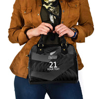 New Zealand Cricket Custom Shoulder Handbag Potae Pango Black Fern Pattern