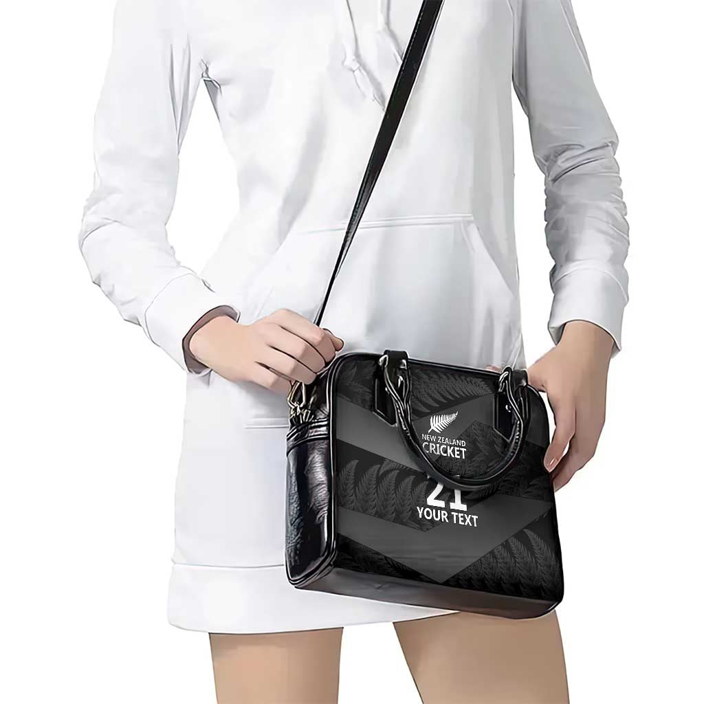 New Zealand Cricket Custom Shoulder Handbag Potae Pango Black Fern Pattern