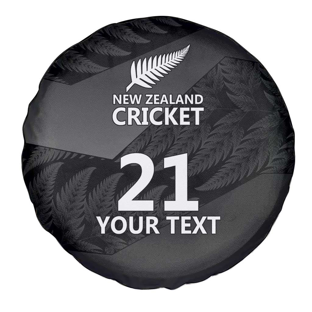 New Zealand Cricket Custom Spare Tire Cover Potae Pango Black Fern Pattern
