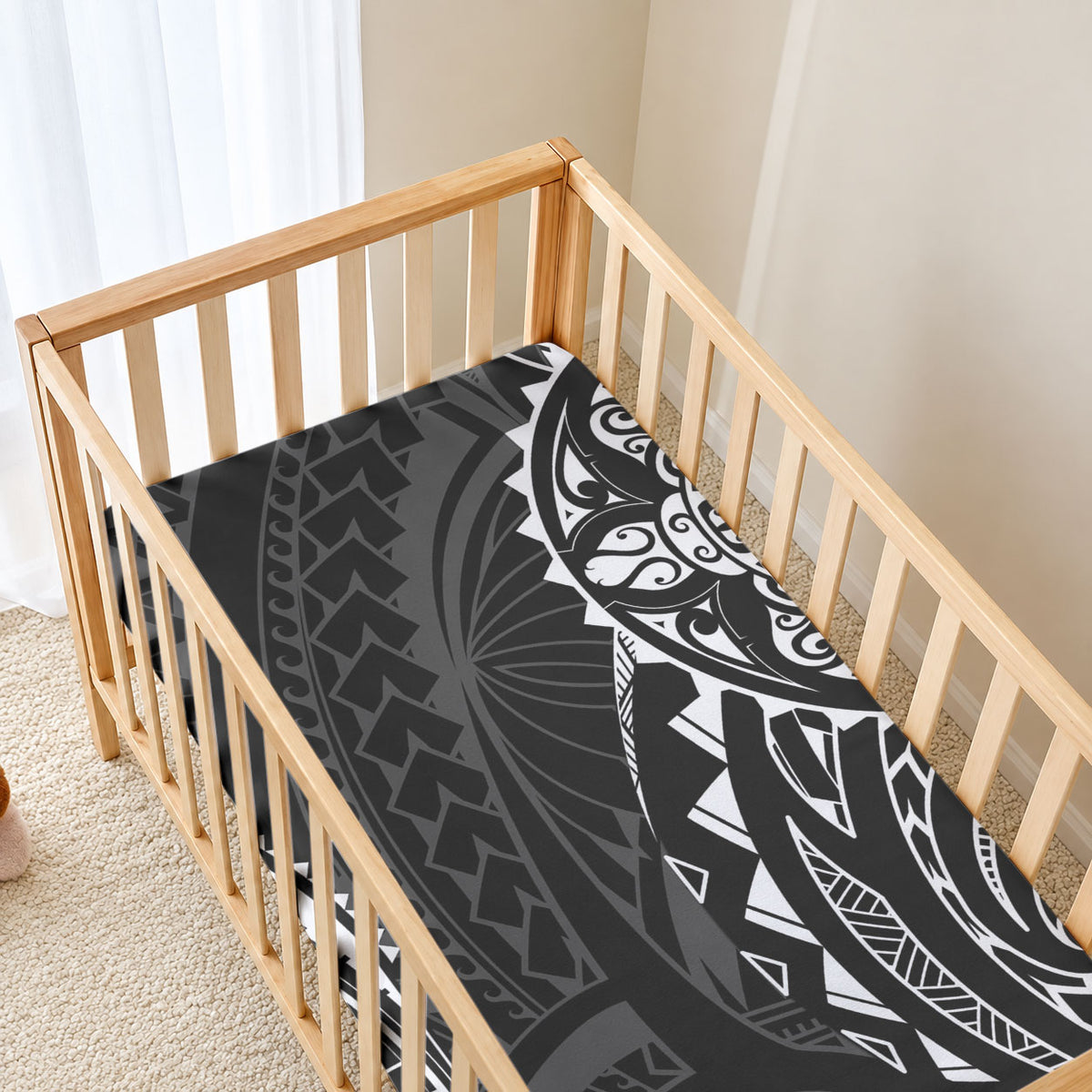 Polynesian Turtle Tribal Tattoo Baby Bed Cover Black Style LT9 - Polynesian Pride
