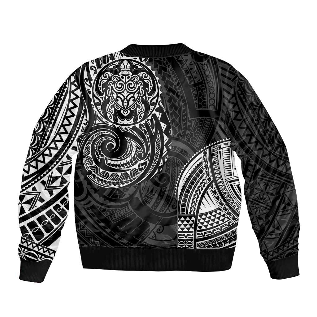 Polynesian Turtle Tribal Tattoo Bomber Jacket Black Style
