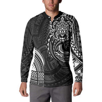 Polynesian Turtle Tribal Tattoo Button Sweatshirt Black Style