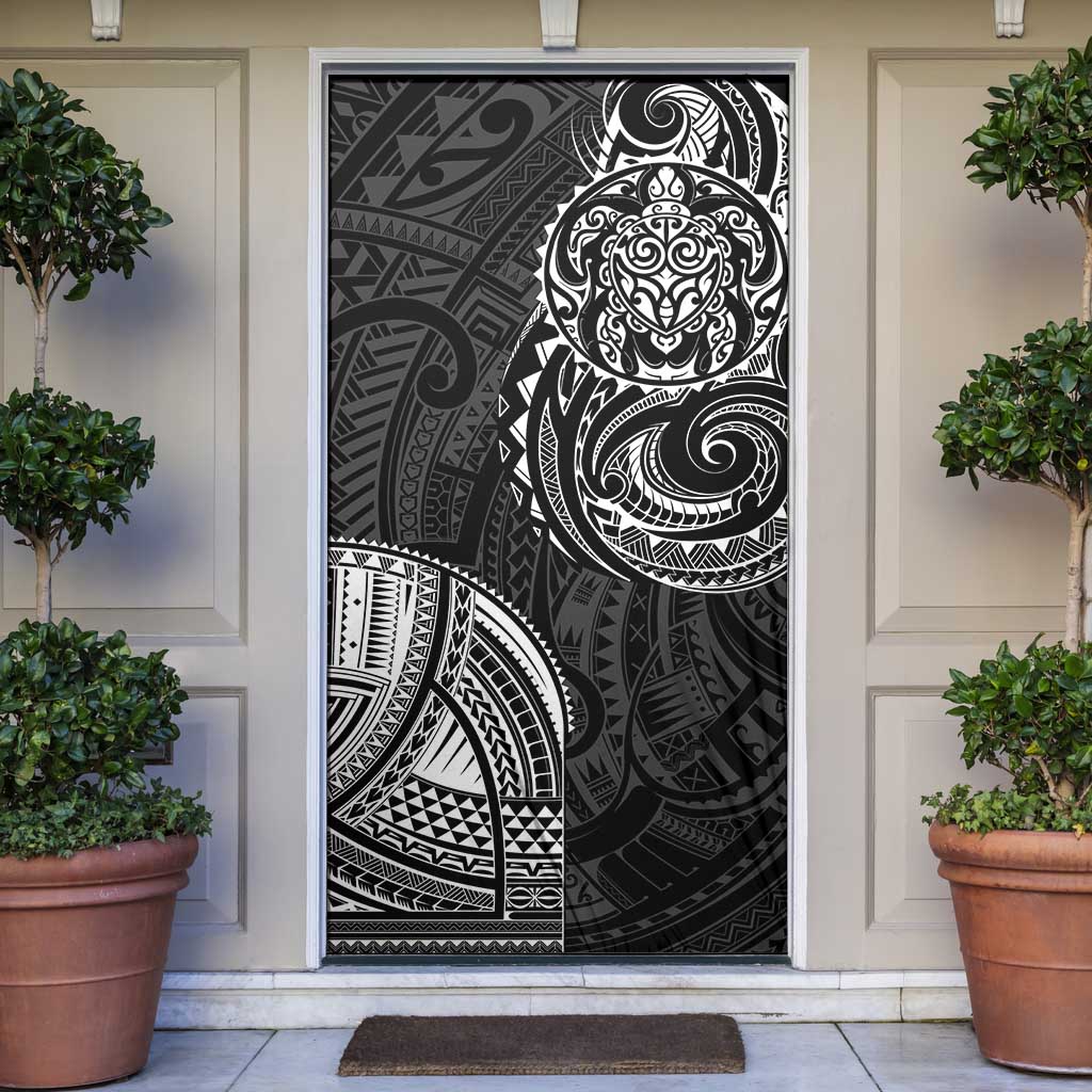 Polynesian Turtle Tribal Tattoo Door Cover Black Style LT9 Black - Polynesian Pride