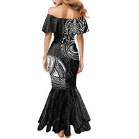 Polynesian Turtle Tribal Tattoo Family Matching Mermaid Dress and Hawaiian Shirt Black Style LT9 - Polynesian Pride
