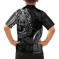Polynesian Turtle Tribal Tattoo Family Matching Off The Shoulder Long Sleeve Dress and Hawaiian Shirt Black Style LT9 - Polynesian Pride