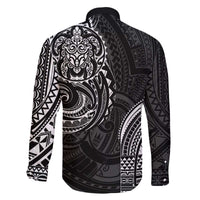 Polynesian Turtle Tribal Tattoo Family Matching Off The Shoulder Long Sleeve Dress and Hawaiian Shirt Black Style LT9 - Polynesian Pride