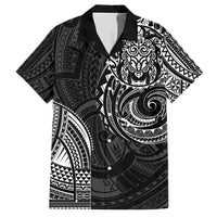 Polynesian Turtle Tribal Tattoo Family Matching Short Sleeve Bodycon Dress and Hawaiian Shirt Black Style LT9 Dad's Shirt - Short Sleeve Black - Polynesian Pride