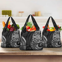 Polynesian Turtle Tribal Tattoo Grocery Bag Black Style