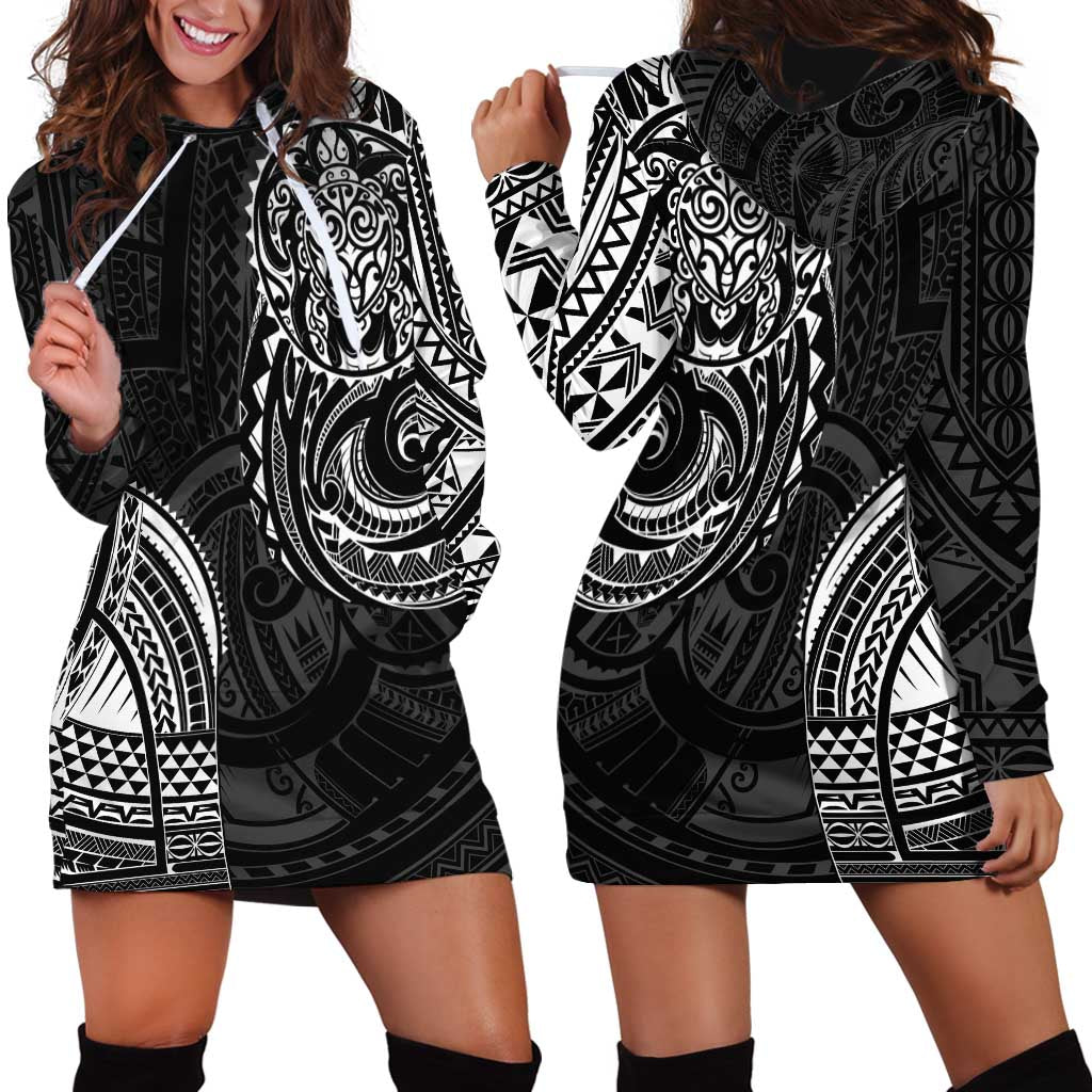 Polynesian Turtle Tribal Tattoo Hoodie Dress Black Style