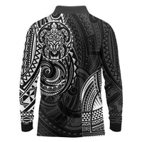 Polynesian Turtle Tribal Tattoo Long Sleeve Polo Shirt Black Style
