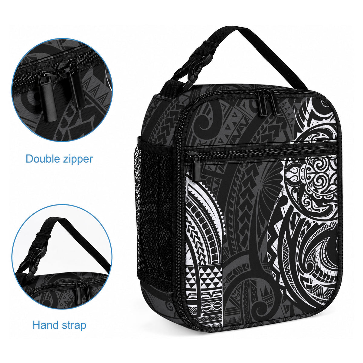 Polynesian Turtle Tribal Tattoo Lunch Bag Black Style LT9 - Polynesian Pride