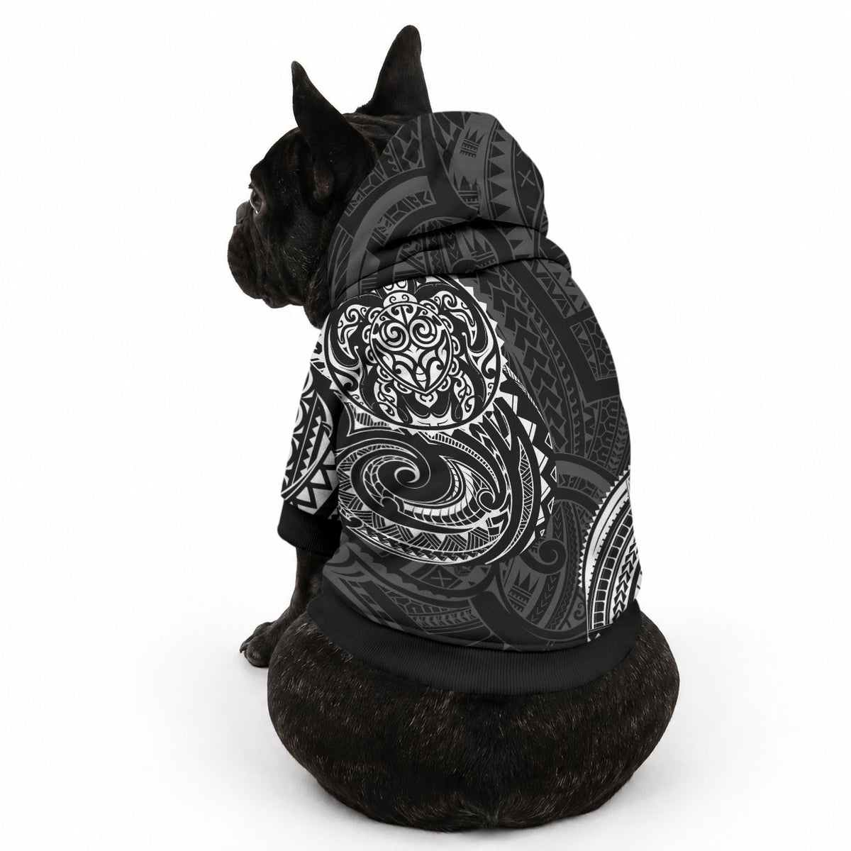 Polynesian Turtle Tribal Tattoo Pet Hoodie Black Style LT9 - Polynesian Pride