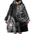 Polynesian Turtle Tribal Tattoo Wearable Blanket Hoodie Black Style