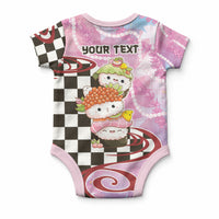 Personalized Japanese Kawaii Sushi Roll Baby Onesie Wagara Palaka Pattern LT9 - Polynesian Pride