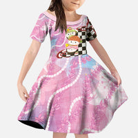 Personalized Japanese Kawaii Sushi Roll Family Matching Off The Shoulder Long Sleeve Dress and Hawaiian Shirt Wagara Palaka Pattern