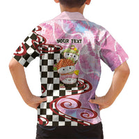 Personalized Japanese Kawaii Sushi Roll Family Matching Tank Maxi Dress and Hawaiian Shirt Wagara Palaka Pattern