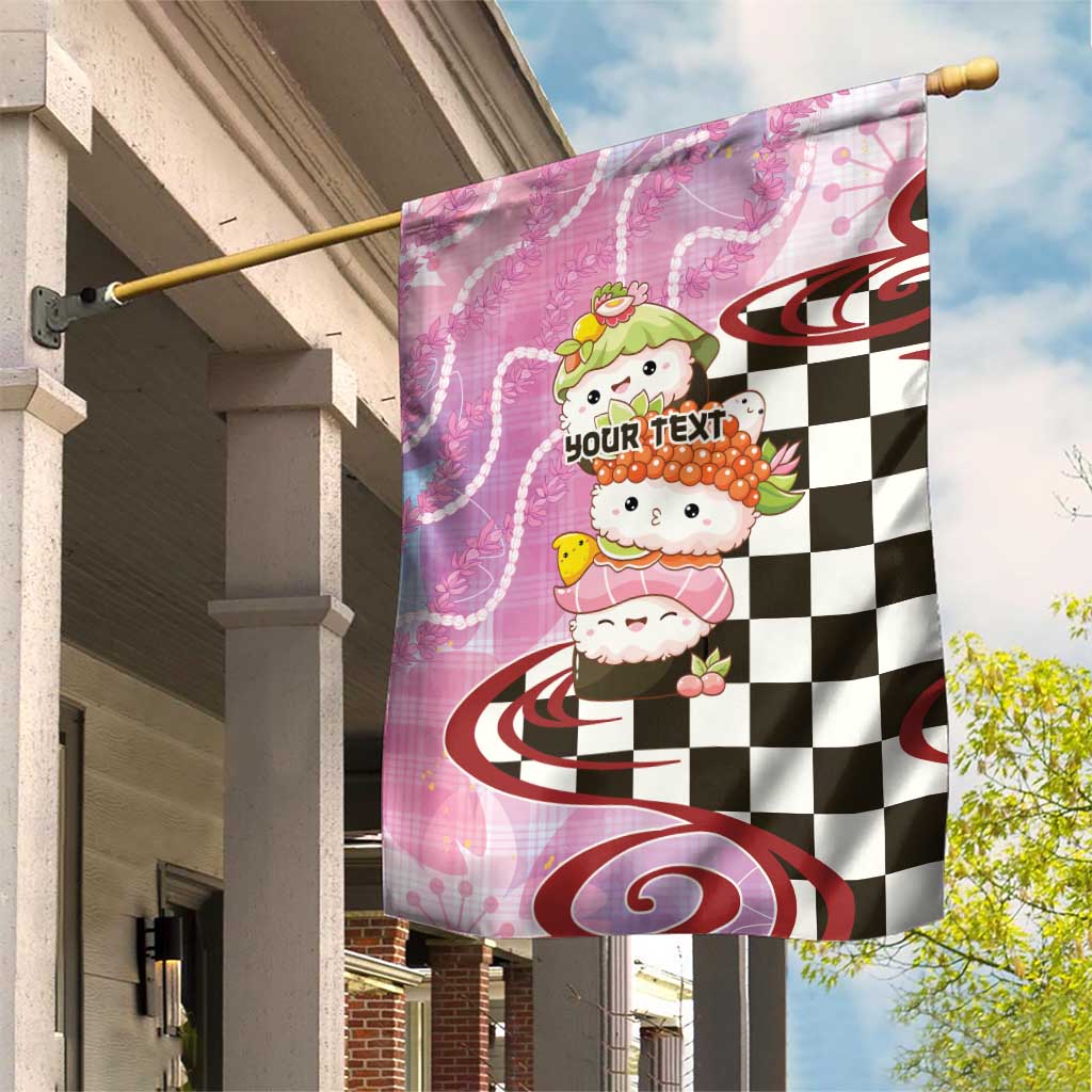 Personalized Japanese Kawaii Sushi Roll Garden Flag Wagara Palaka Pattern