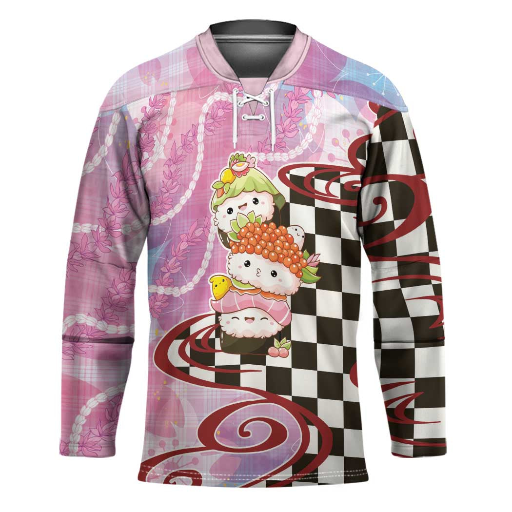 Personalized Japanese Kawaii Sushi Roll Hockey Jersey Wagara Palaka Pattern