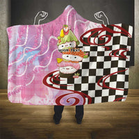 Personalized Japanese Kawaii Sushi Roll Hooded Blanket Wagara Palaka Pattern