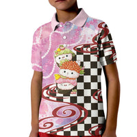 Personalized Japanese Kawaii Sushi Roll Kid Polo Shirt Wagara Palaka Pattern